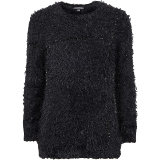 John Varvatos Felix Ls Teddy Hidden Jv Crew Black Größe: M | Pullover Outlet | Herren | Schwarz