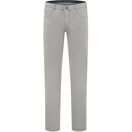 Com4 Broek Swing Front Cotton Trousers Fine Structure Pattern Licht Beige / male