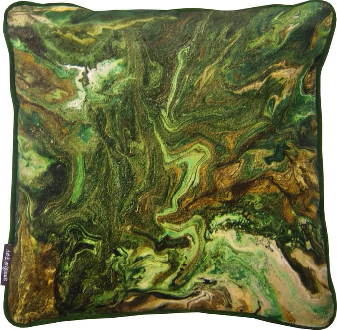 A&E Originals - Kussen velvet Outerspace Green - 50 x 50 cm