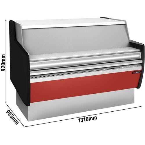 GGM Gastro Kassentisch - 1310mm - Frontblende Dunkelrot