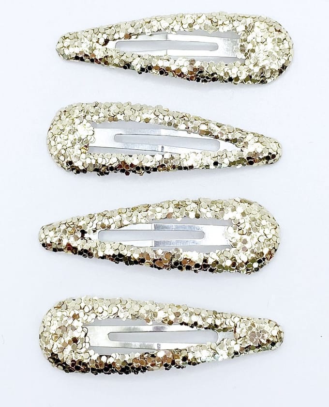 Klik-klak haarspeldjes goud glitter