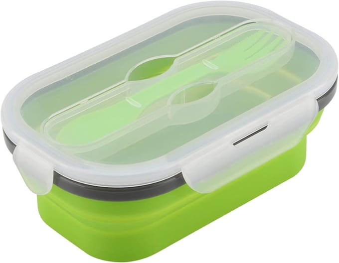 Opvouwbare Lunchbox - Voedselcontainer Bakje - Picknick Buiten - Compact Opvouwbaar - 20 x 13 cm - Meerkleurig