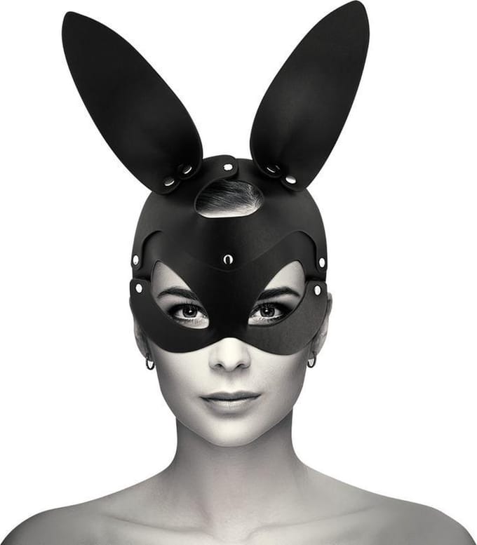 COQUETTE VEGAN LEATHER MASK WITH BUNNY EARS | BDSM | Fetish | Bondage | Woman Mask