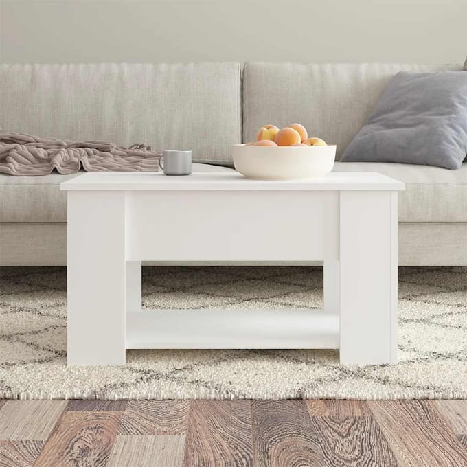vidaXL - Salontafel - 79x49x41 - cm - bewerkt - hout - wit