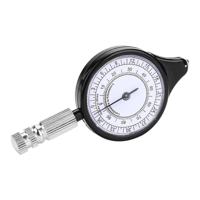 Mini buitenkaartmeter, afstandsmeter, kaarttool, metalen wiel gray