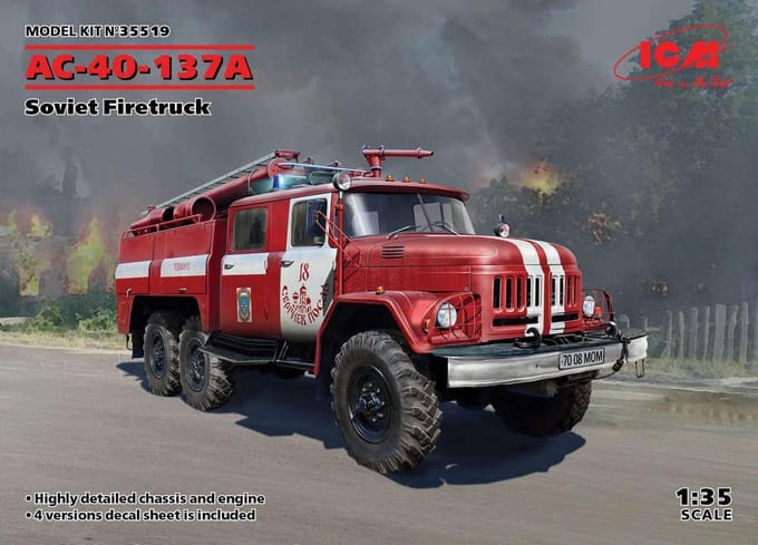 ICM Modelbouwpakket Militaire voertuigen - 35519 AC-40-137A, Soviet Firetruck Plastic - 1:35 - Modelbouw