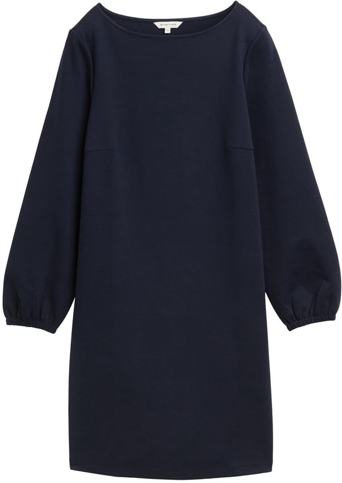 Tom Tailor - Knielange jurk met structuur - Maat 34 - sky captain blue