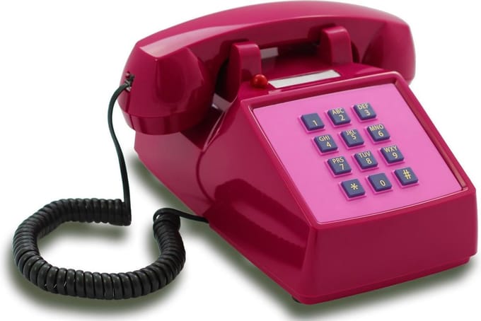 Opis Push-Me-Fon - Retro telefoon - Roze