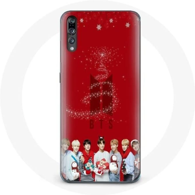 Coque pour Huawei P20 BTS Bangtan Garçons Fond Rouge Cadeau de Noël 2023