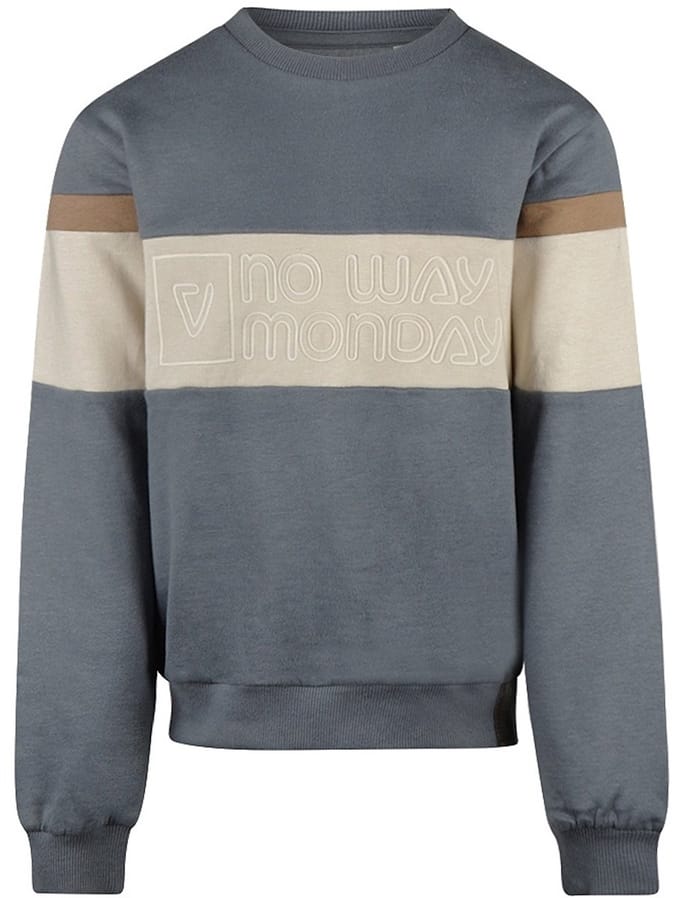 No Way Monday jongens trui Mid blue