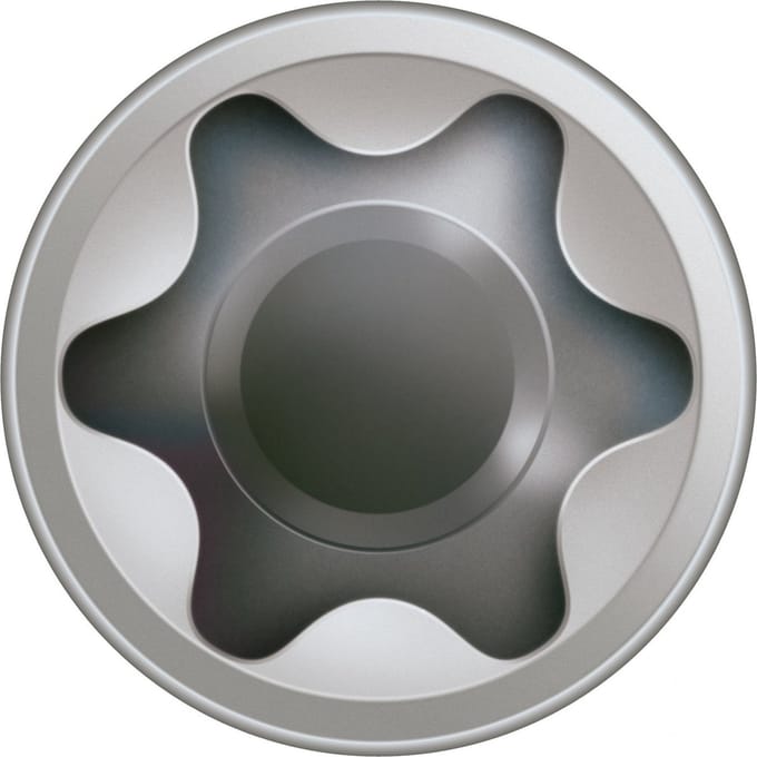 SPAX 538000601003 Terrasschroef, Cilinderkop, 6 x 100, Fixeerschroefdraad, T-STAR plus T25 - blank - 100 stuks