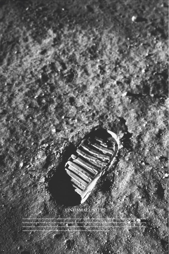 One Small Step | Space, Astronomie & Ruimtevaart Poster op Aluminium Dibond | 80x120 cm