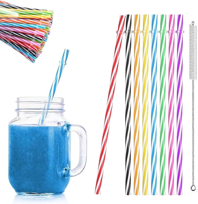 Ronte - Herbruikbare gekleurde rietjes voor melk, sap, smoothies en cocktails - 100 stuks