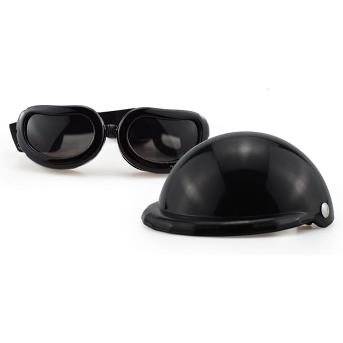 Huisdierhelm Zwart Valbestendig Hond Kat Motorhelm voor Buiten black