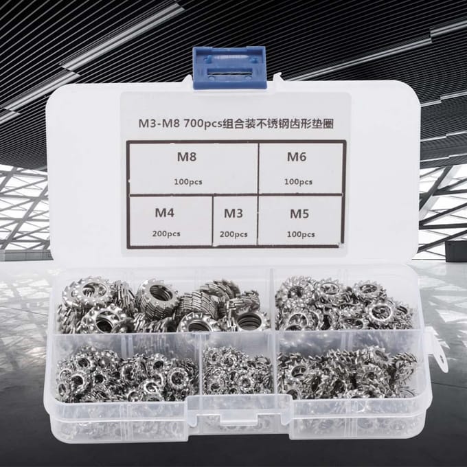 700 stuks M3M8 Combinatiedoos Roestvrij Staal 304 Buitentandige Ring Kit