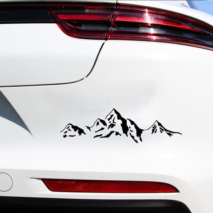 Bergstickers Op De Auto Grappige Vinyl Decal Waterdichte Decoratie Voor Achterruit Auto Sticker 30*8.8cm wit