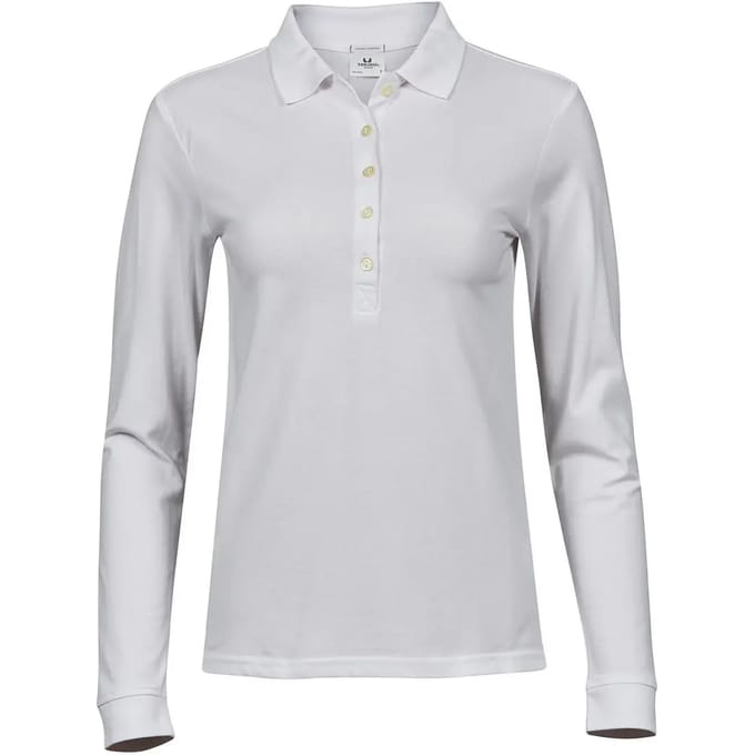 Tee Jays - Women´s Luxury Stretch Long Sleeve Polo - White - M