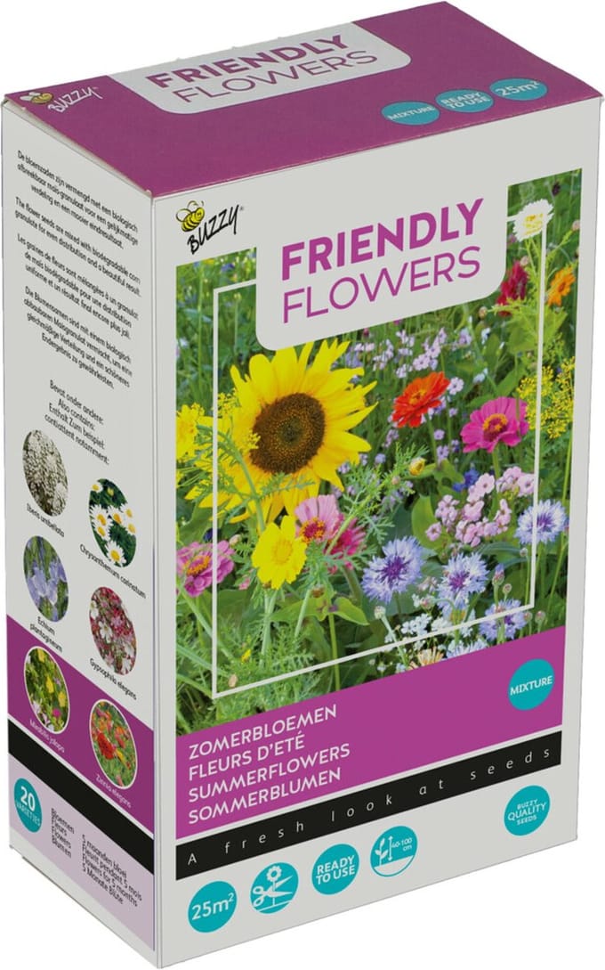 Buzzy Strooidoosje Friendly Flowers Zomerbloemen 25 m² -