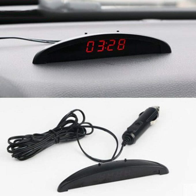 Digitale Auto Klok met Temperatuur & Voltmeter - Universele Auto Binnenmeter