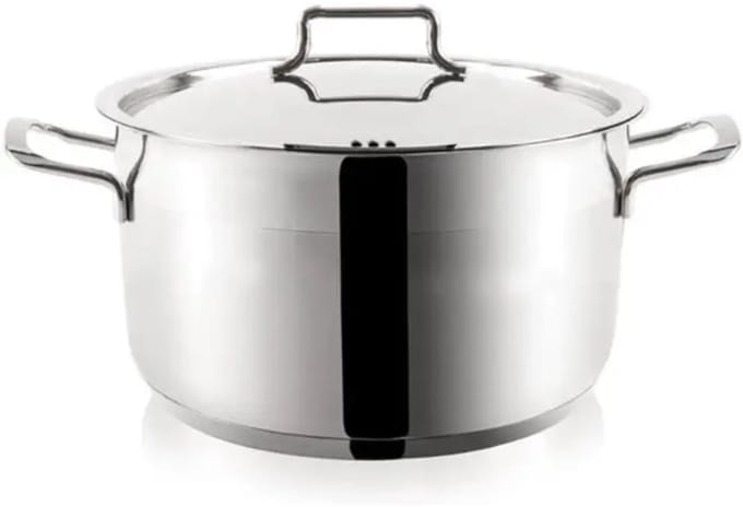 Hascevher Anett – kookpan – 24x14 cm 6,5 l – 18/10 RVS – zilver – triplexbodem inductie