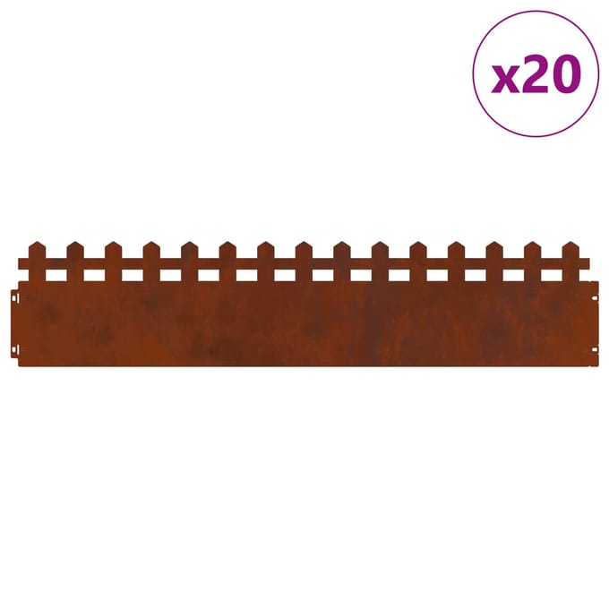 vidaXL - Gazonranden - 20 - st - 103 - x - 0,05 - x - 22 - cm - weervast - staal
