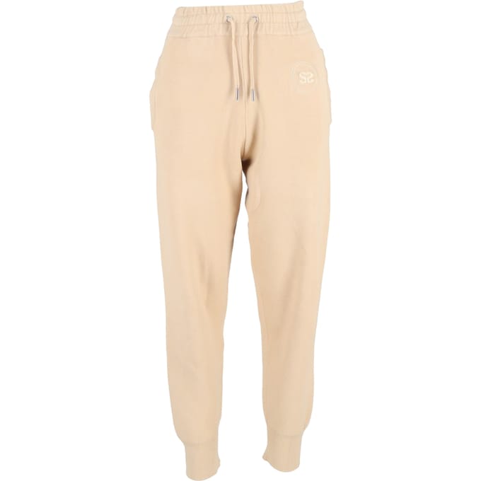 Sandro Paris joggingbroek met geborduurd logo in nude katoen