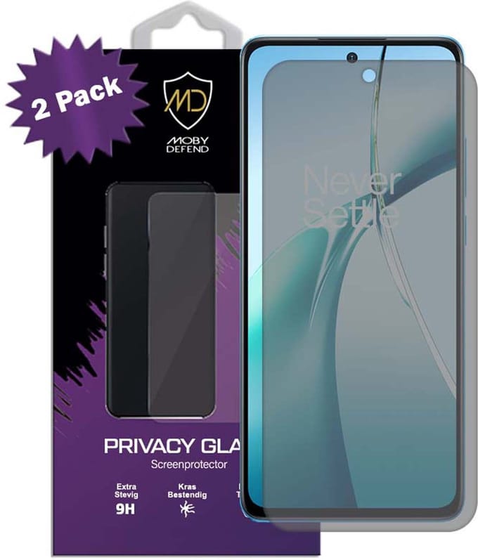 2-Pack MobyDefend Screenprotectors - Geschikt voor OnePlus Nord CE 4 Lite - Matte Privacy Glass Screensavers