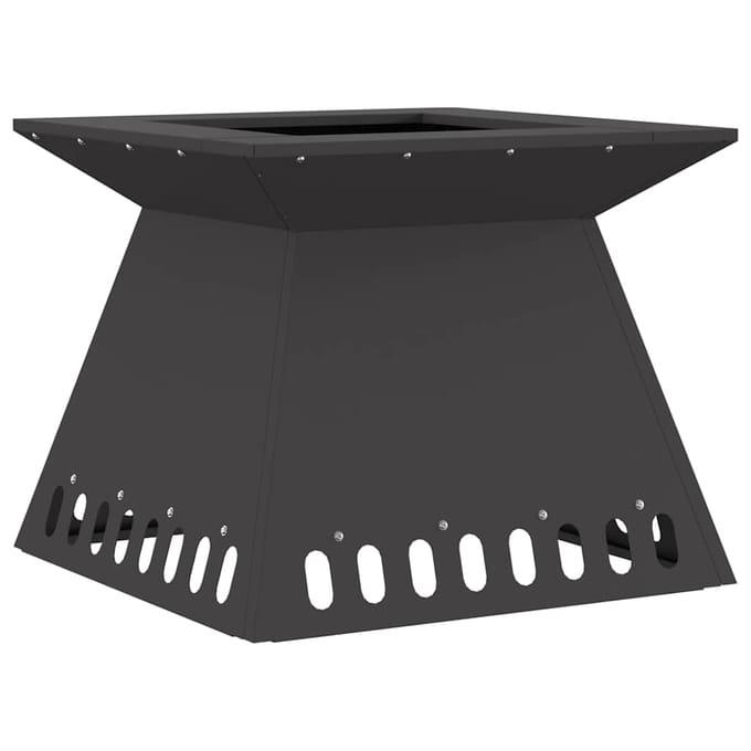 vidaXL - Vuurkom - Zwart - 48 - x - 48 - x - 40 - cm - weervast - staal