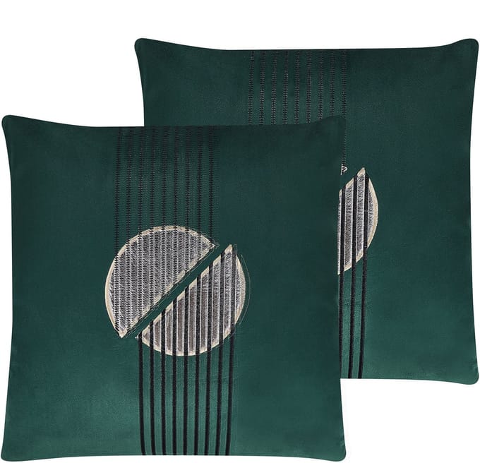 CEROPEGIA - Sierkussen set van 2 - Groen - 45 x 45 cm - Fluweel