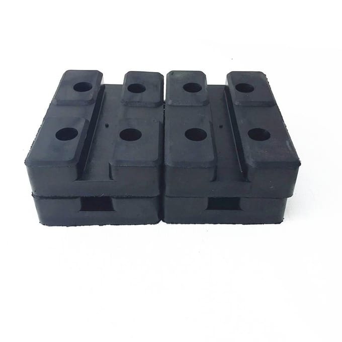 4x robuuste rubberen armpads rechthoekig universeel voor auto-autoheftrucktakels black