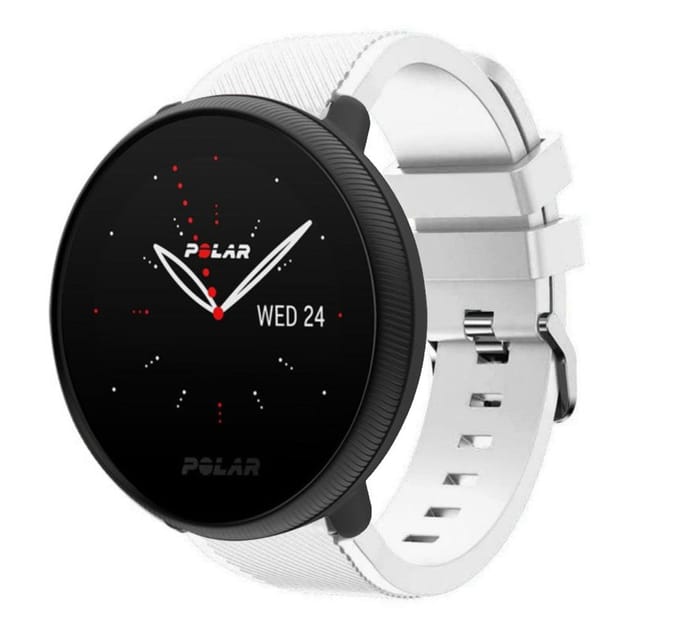 Polar Ignite 2 twill siliconen band (wit)