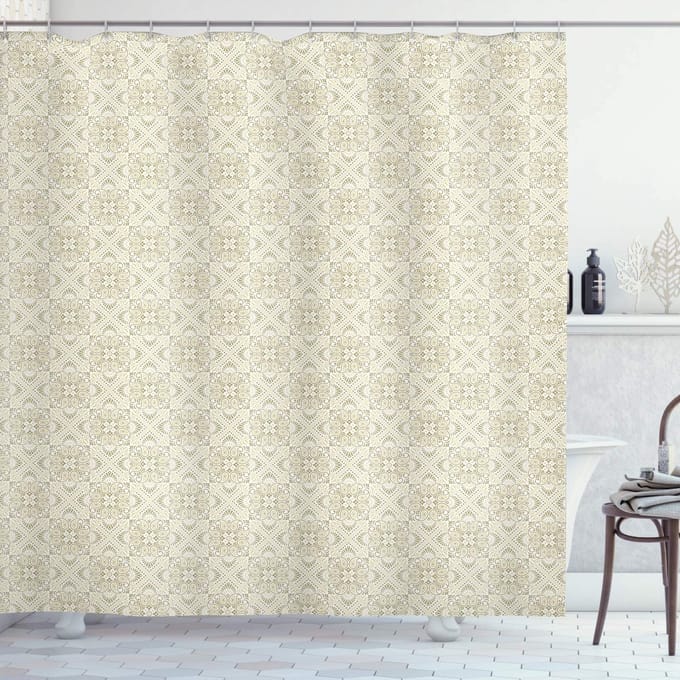 ABAKUHAUS Douchegordijn – Paisley-Design, 175x180 cm, Polyester, Waterafstotend