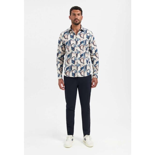 No Excess Shirt Stretch Allover Printed Night Größe: L | Business hemden Outlet | Herren | Schwarz