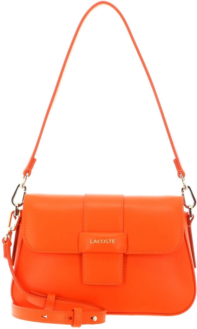 LACOSTE schoudertas Flap Crossover Bag Scarlet Ibis neonoranje