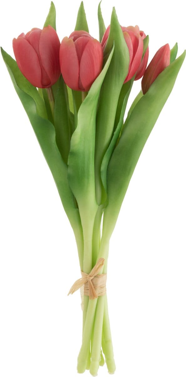 J-Line boeket Tulpen 7Stuks - kunststof - roze - small