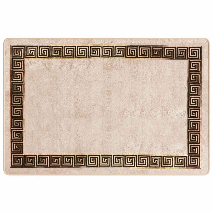 vidaXL - Tapijt - Runner - MARSA - Beige - en - Zwart - 100 - x - 150 - cm