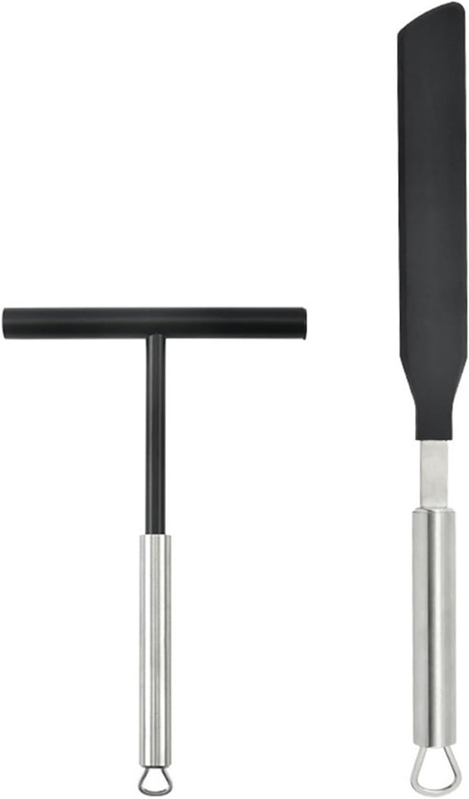 Pannenkoeken Set - Beslag Verdeel - Bakken Thuis - Antiaanbak Coating - 2 Delig - Zilver