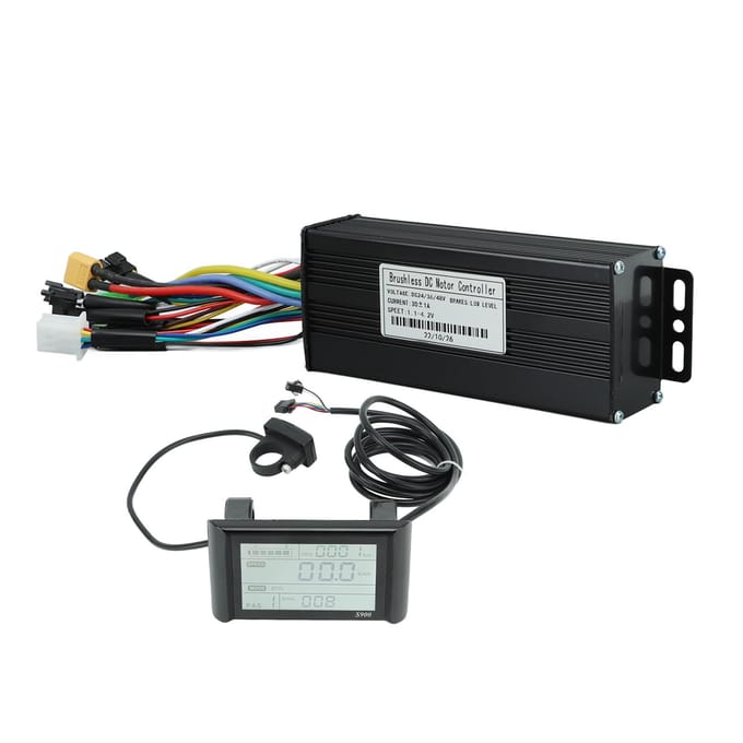 Elektrische Fiets Ombouwset 3 Modi 30A Controller 24V 36V 48V 1000?1500W LCD Display Paneelmeter black