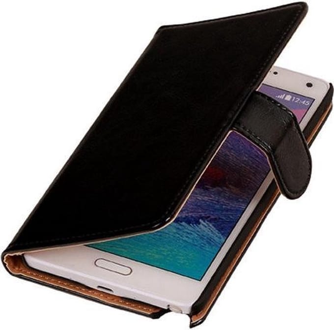 PU Leder Zwart Samsung Galaxy Note 4 Book/Wallet Case/Cover Hoesje