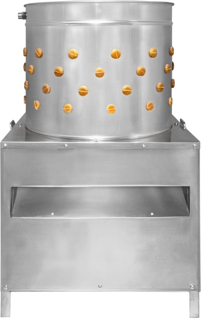 Gevogelte plukmachine - zilver - 50cm - 99 rubberen vingers