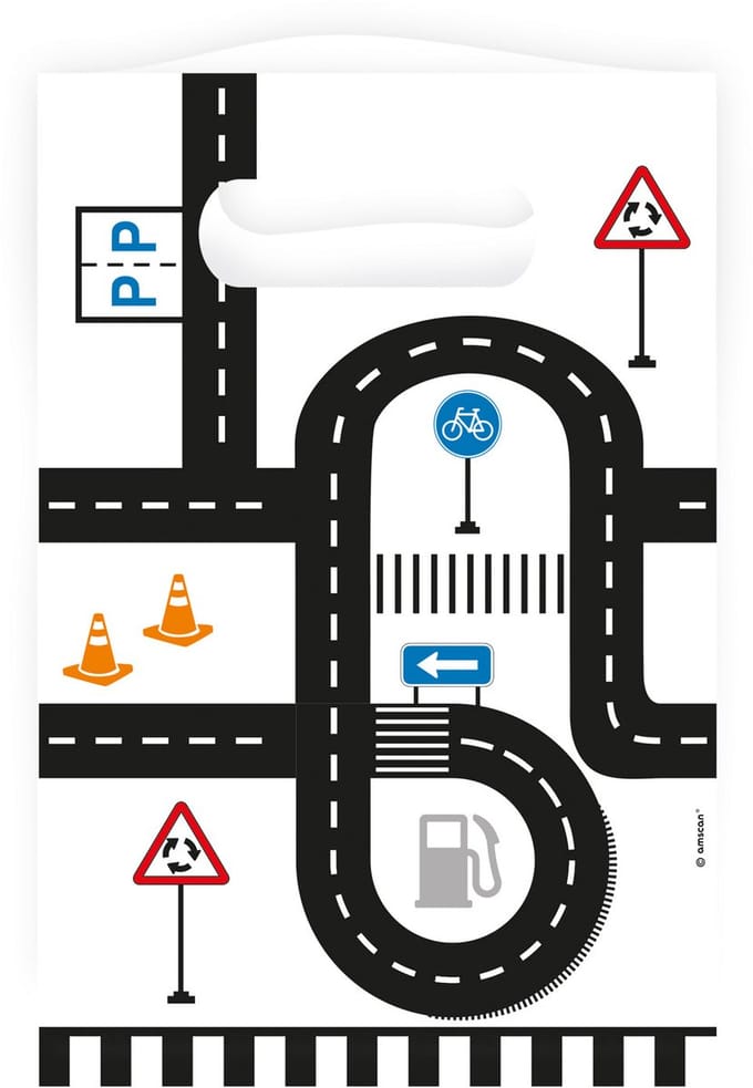 Amscan Uitdeelzakjes On The Road Papier Wit 8 Stuks