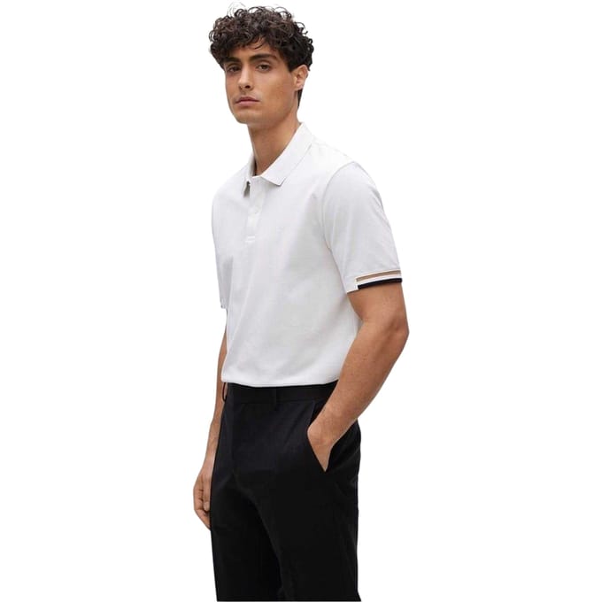 Boss Heren Parlay 147 Poloshirt (Wit)
