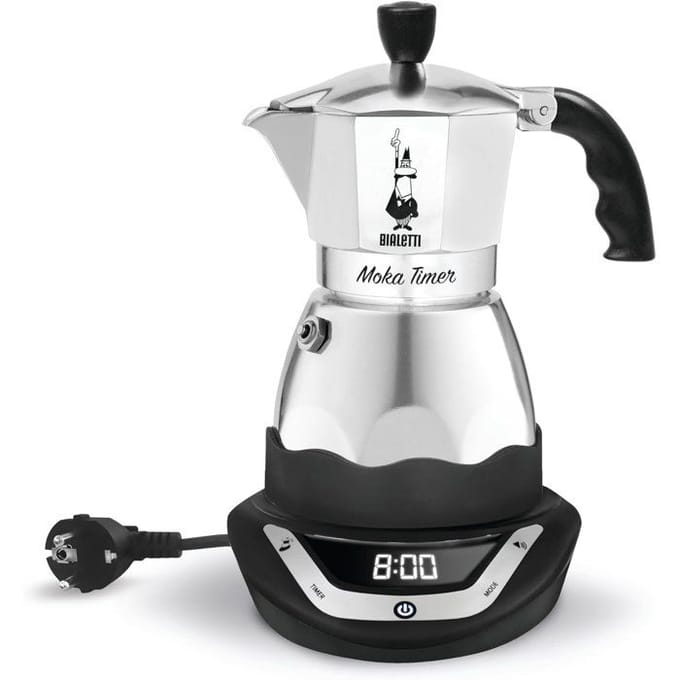 Bialetti Easy Timer Moka espressomaker - Percolator - 3 kops - Elektrisch - Aluminium