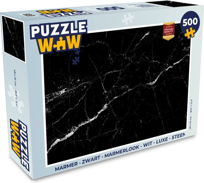 Puzzel Marmer look - Zwart - Luxe - Legpuzzel - Puzzel 500 stukjes