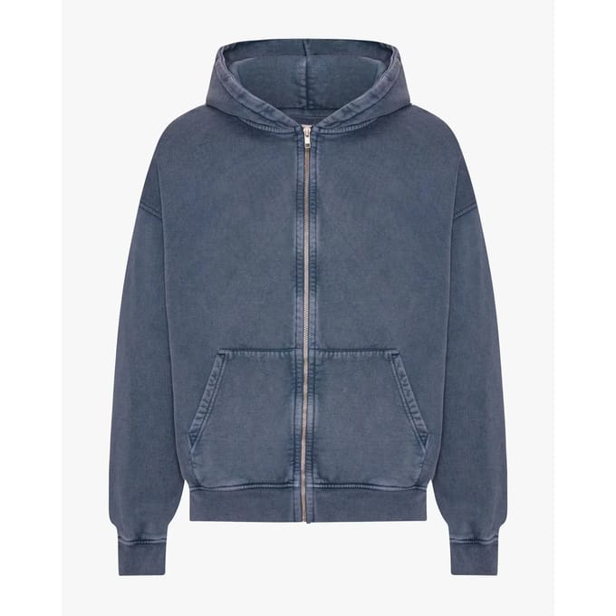 Oversized hoodie met volledige rits Colorful Standard Organic Neptune Blue