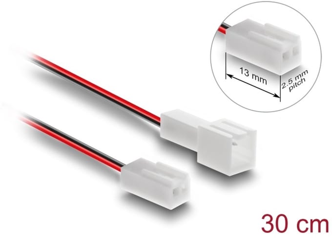 Delock Fan Extension Cable male to female 2 pin 30 cm