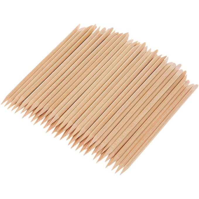 100PCS Nail Art Houten Sticks Houten Nagelriemverwijderaar Pusher Manicure Pedicure Tool Wegwerp beige