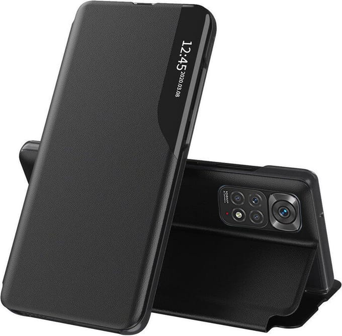 Hoesje geschikt voor Xiaomi Redmi Note 11 / Redmi Note 11S - Techsuit eFold Book Case - Zwart