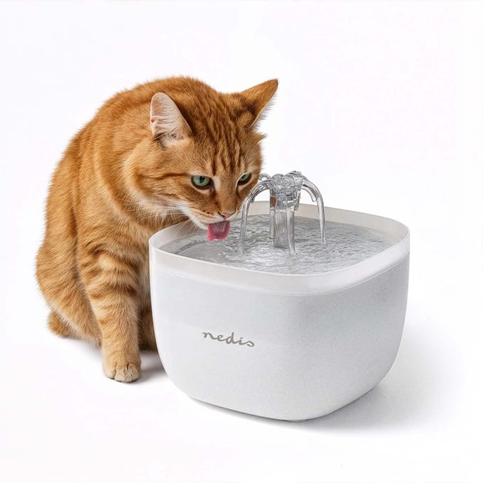 Nedis Drinkfontein voor Hond en Kat - 2 L - Geruisloos - Waterfontein - Incl. Filter - Wit