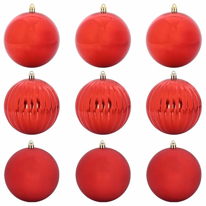 vidaXL - Kerstbal - Set - XL - 9 - st - Rood - Ø - 15 - cm - Kunststof